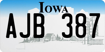 IA license plate AJB387