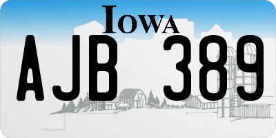 IA license plate AJB389