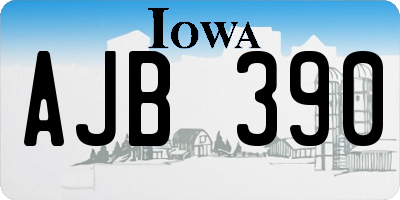 IA license plate AJB390