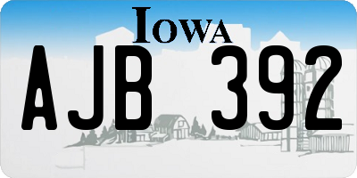 IA license plate AJB392