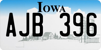 IA license plate AJB396