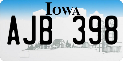 IA license plate AJB398