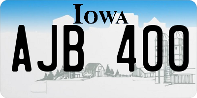 IA license plate AJB400