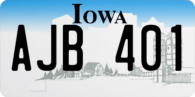 IA license plate AJB401