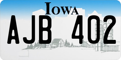 IA license plate AJB402