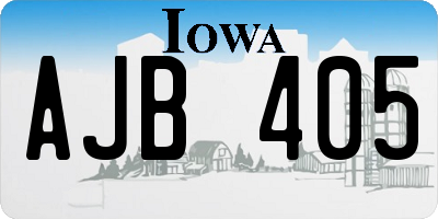 IA license plate AJB405