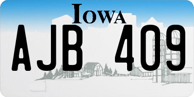IA license plate AJB409