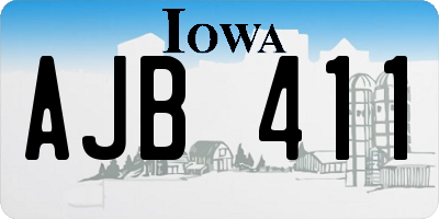 IA license plate AJB411