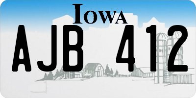 IA license plate AJB412