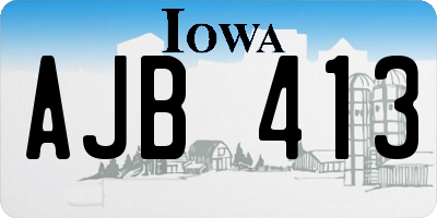 IA license plate AJB413