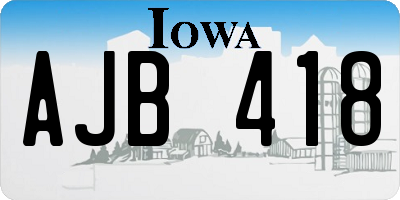 IA license plate AJB418