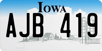 IA license plate AJB419