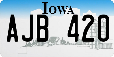 IA license plate AJB420
