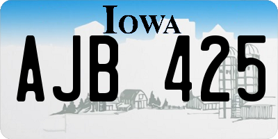 IA license plate AJB425
