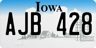 IA license plate AJB428