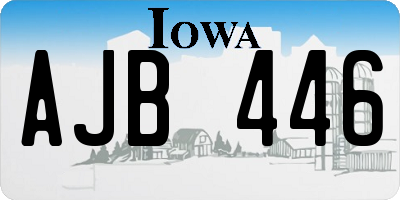 IA license plate AJB446