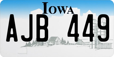 IA license plate AJB449