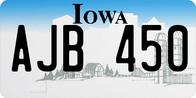 IA license plate AJB450