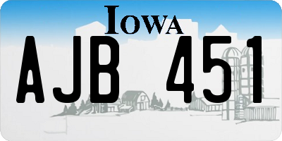 IA license plate AJB451