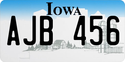 IA license plate AJB456