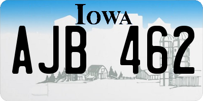 IA license plate AJB462