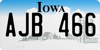 IA license plate AJB466