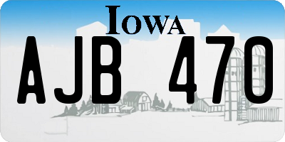 IA license plate AJB470
