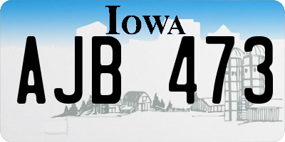 IA license plate AJB473