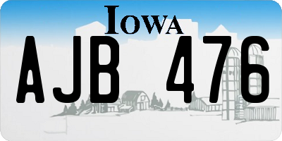 IA license plate AJB476
