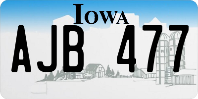 IA license plate AJB477