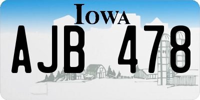 IA license plate AJB478