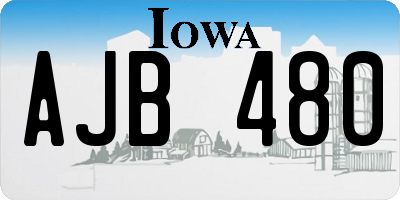 IA license plate AJB480