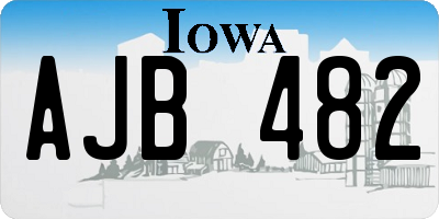 IA license plate AJB482