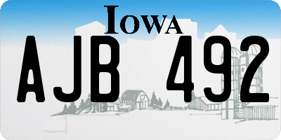 IA license plate AJB492