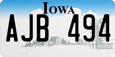 IA license plate AJB494