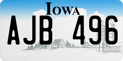 IA license plate AJB496