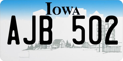 IA license plate AJB502