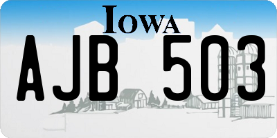 IA license plate AJB503