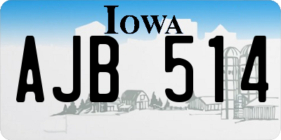 IA license plate AJB514
