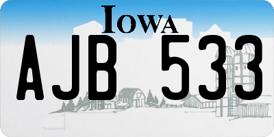 IA license plate AJB533