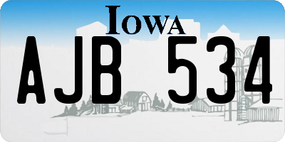 IA license plate AJB534