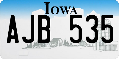IA license plate AJB535