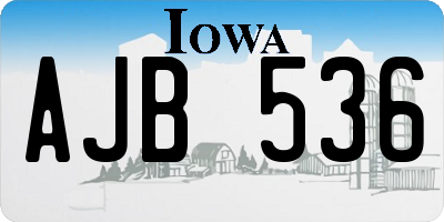 IA license plate AJB536