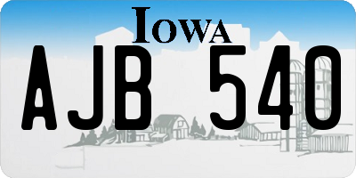 IA license plate AJB540
