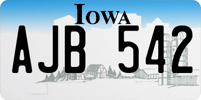 IA license plate AJB542