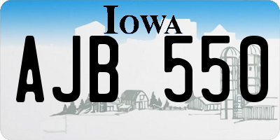 IA license plate AJB550