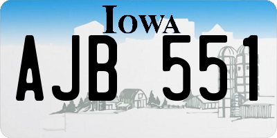 IA license plate AJB551