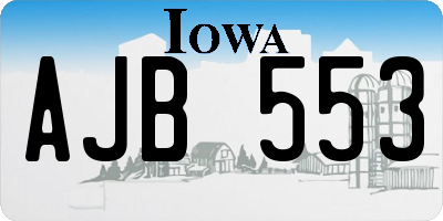IA license plate AJB553