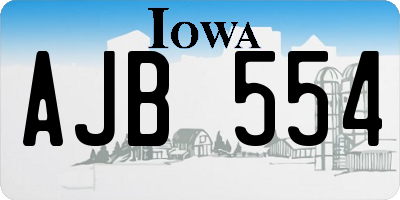 IA license plate AJB554