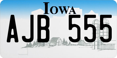 IA license plate AJB555